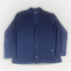 Polo Ralph Lauren Sleepwear Navy Blue Cardigan Men's L Lightweight Pony Logo